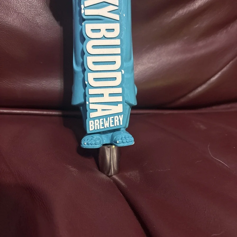 Funky Buddah Floridan Wheat Ale Beer Tap Handle Light Blue  Light Chips Read